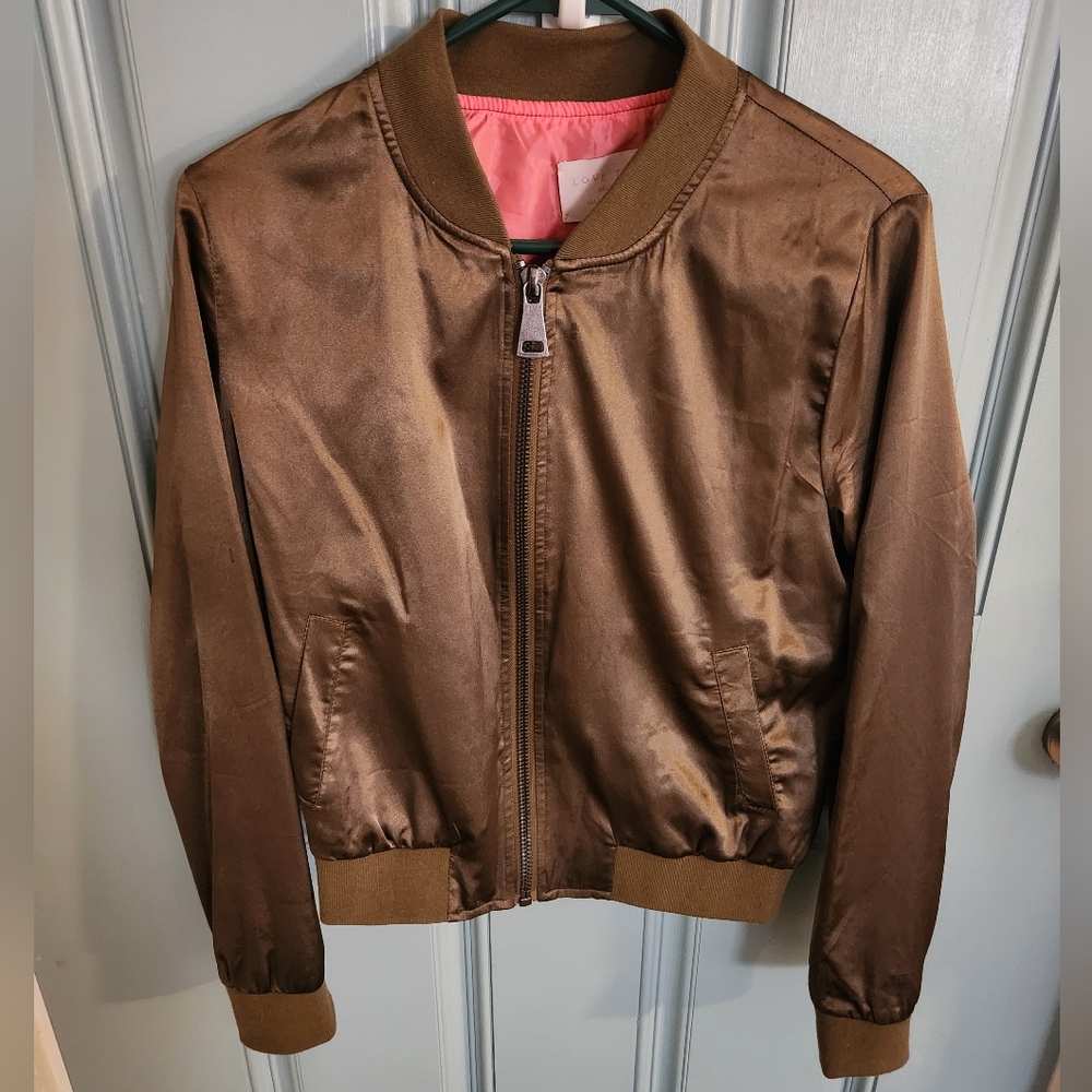 Love Tree Brown Jacket with Pink Lining